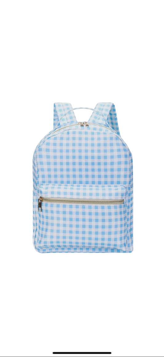 Blue Gingham Backpack